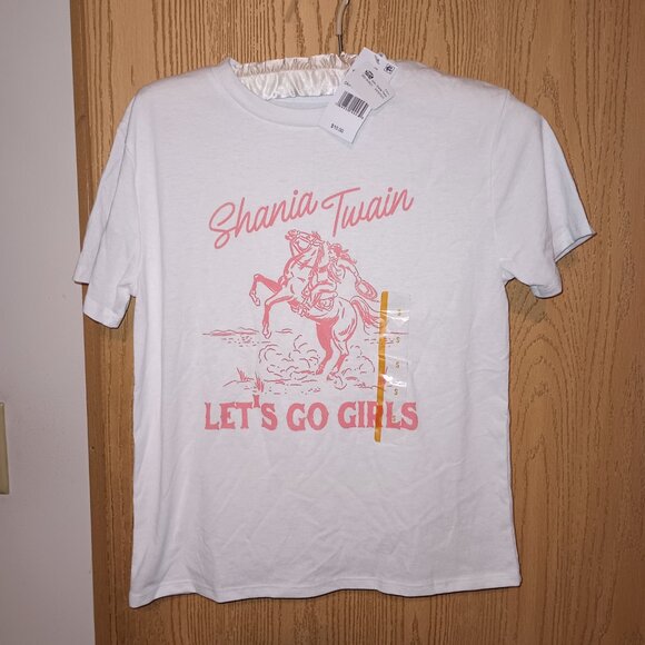 NEW Girls' Shania Twain 'Let's Go Girls' Oversized Graphic T-Shirt - White Small - Picture 7 of 8